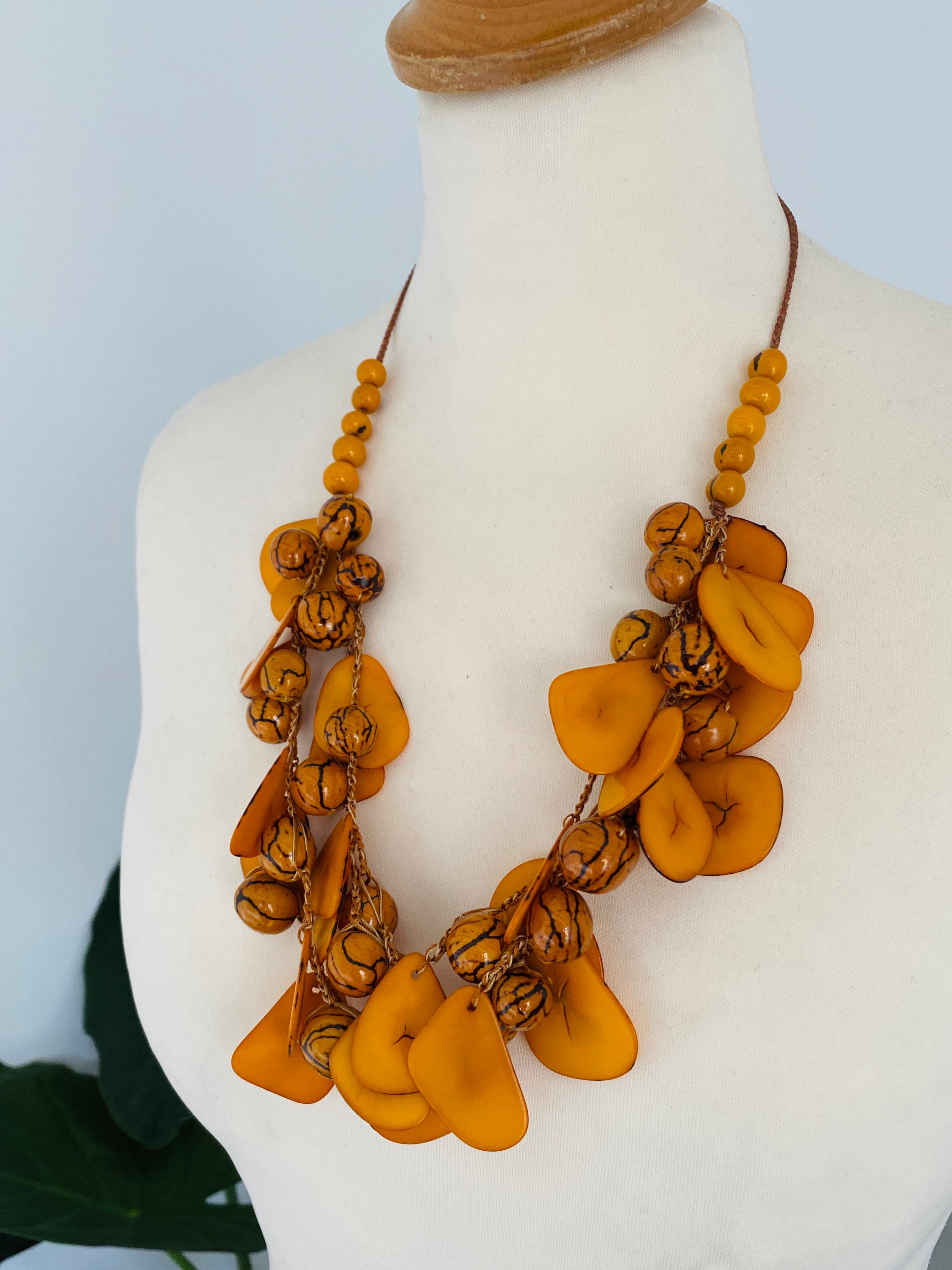 Yellow Tagua Necklace Set